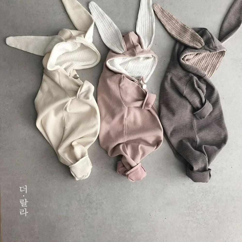 LIKE NEW The Lala Korean Brand Rabbit Zipper Onesie Pink 12m 18m - Picture 1 of 4